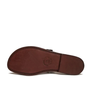 Handmade women's slipper sandals dark brown leather