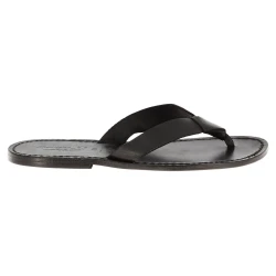 Chanclas de cuero negro para hombres artisanales