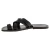 Tongs homme cuir noir travaillés à la main en Italie