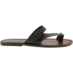 Sandalias de cuero de color marrón para mujeres