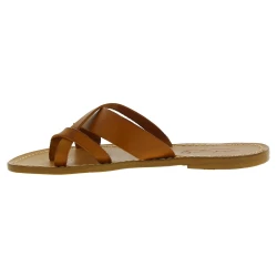 Sandalias de cuero marron para mujeres hechos a mano en Italia