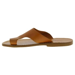 Tan leather thong sandals for men Handmade in Italy