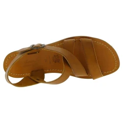 Sandale pour famme artisanales en cuir marron