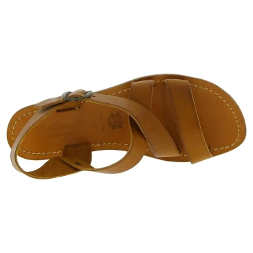 Sandale pour famme artisanales en cuir marron
