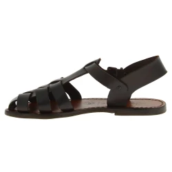 Sandales marron pour femme en cuir travaillé à la main en Italie