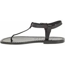 Sandalias en cuero negro hecha a mano en Italia