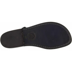 Handgefertigte italienische Sandalen aus Schwarz Leder