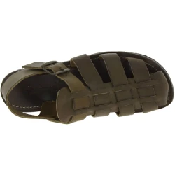 Sandalias para hombre en cuero colores barro suela de goma gruesa