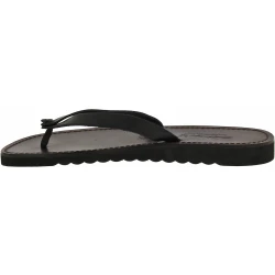 Infradito uomo in pelle nero con suola in gomma spessa