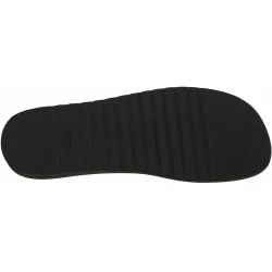 Tongs homme en cuir noir avec semelle en caoutchouc épais