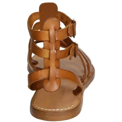 Sandalias gladiador plana para las mujeres hecho a mano en Italia en cuero cuir