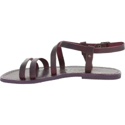 Women's violet leather sandals handmade in Italy
