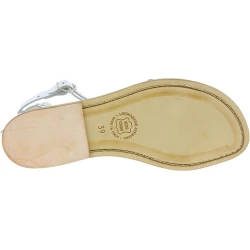 Sandales spartiates pour femme en cuir travaillé à la main blanc