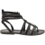 Sandalias gladiador negro para las mujeres reales de cuero hecho a mano en Italia