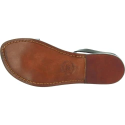 Sandalias planas hecho a mano en Italia para las mujeres reales de cuero marrón oscuras
