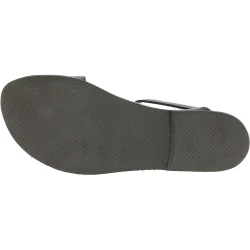 Handmade women's black flat sandals real italian leather