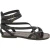 Handmade in Italy women's slave sandals in black leather
