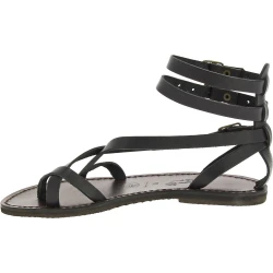 Handgefertigte Damen-Sandalen im Slave-Look aus Schwarze Leder