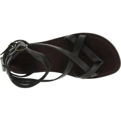 Hecho a mano en Italia sandalias esclavo en cuero negro