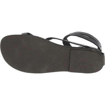 Hecho a mano en Italia sandalias esclavo en cuero negro