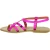 Women's flat sandals handmade fuchsia laminated leather