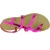 Sandali bassi alla schiava fatti a mano in pelle laminata fucsia
