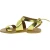 Damen-Sandalen aus golden Leder in Italien von Handgefertigt
