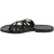 Hand gefertigte Damen-Sandalen mit schwarzen Lederriemengeflecht und Ledersohle