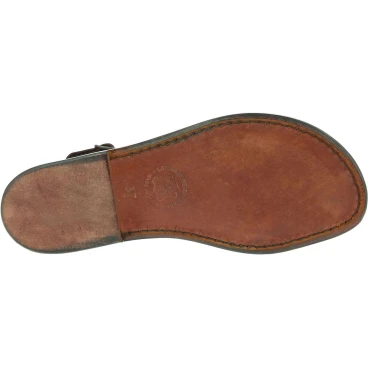Sandali gladiatore da donna in pelle Testa di moro