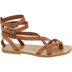 Sandalias gladiador de cuero marron para hombres hechos a mano en Italia