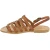 Leather thong sandals for women in cuir color leather