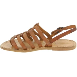 Sandals tongs femme en cuir coulor cuir pas cher