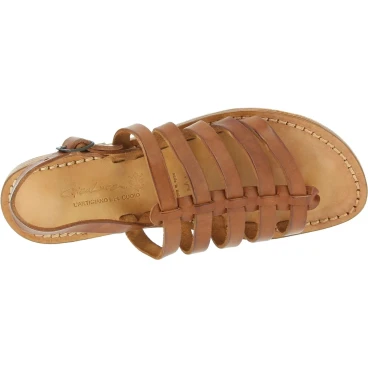 Riemchensandalen für Damen in Naturlederfarbe