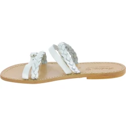 Handmade women's slipper sandals in white leather