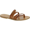 Handmade tan leather flip flop sandals for women