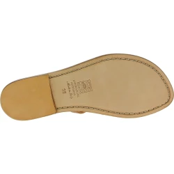 Tong pour femme en cuir marron artisanales