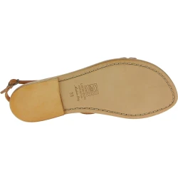 Handgefertigte flipflop damensandalen aus hellbraunem Leder