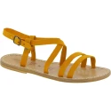 Ocher nubuck leather sandals hand made in Italy