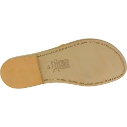 Sandales femme artisanales en cuir ocre travaillé à la main en Italie