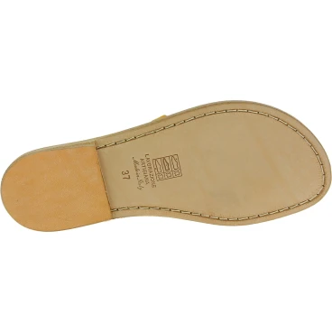 Sandali donna in pelle nabuk color ocra fatti a mano