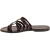 Chanclas de cuero marrón oscuro para mujer artesanales