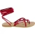 Sandalias de tiras de nubuk rojo para mujeres hechas a mano en Italia