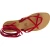 Sandalias de tiras de nubuk rojo para mujeres hechas a mano en Italia