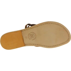 Sandalias de tiras de nubuk avellana para mujeres hechas a mano en Italia