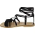 Sandalias romanas mujer en cuero nobuck negro hecho a mano