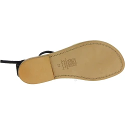 Sandales spartiate femme en nubuck noir artisanales