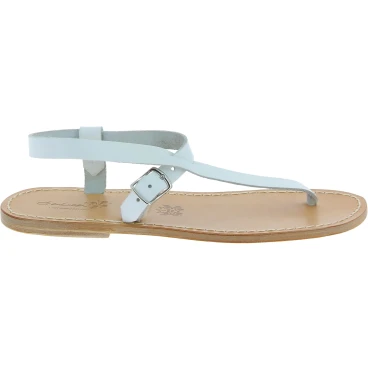 Chanclas de piel blanca para hombres hechas a mano