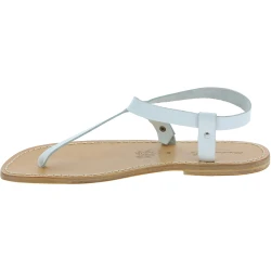 Herren Flip-Flop-Sandalen aus weißes Leder in Italien von Hand gefertigt