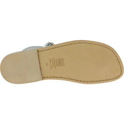 Handmade white leather thong sandals for men