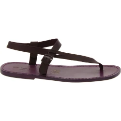 Handmade purple leather thong sandals for men